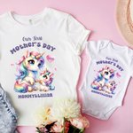 Gepersonaliseerd Fantasie Eenhoorn Klassiek Winnie de Poeh 100% Katoenen T-shirt Baby Rompertje met Naam Verjaardag 1e Moederdagcadeau voor Baby Moeder