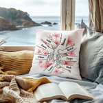 Personalised Holding Hands Birth Flower Soft Cushion Cover with 1-11 Names Room Decor Mother's Day Birthday Gift for Mom Grandmother