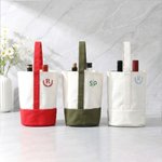 Personlig flerfarget broderi lerret vinpose med initialer Bryllupsfest Bursdagsjubileumsgave til vinelskere