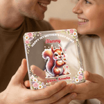 Personalisierte glückliche 1. Muttertag als mein Tier Muster Quadrat Acryl Plaque mit Titel und Text Muttertag Geschenk für Mama Oma