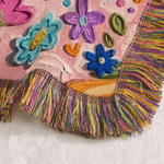 Personalisierte Ölgemälde Stil Blume Holding Hands weiche Decke mit Quasten und Namen Home Decor Muttertag Geburtstag Geschenk für Mama Kinder