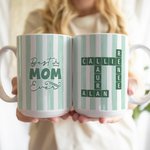Personalized Funny Scrabble Names Crossword Puzzle Striped 11/15 oz Ceramic Mug with Title Daily Use Mother's Day Gift for Mom Grandma
