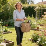 Personalised Birth Flower Waterproof & Foldable Gardening Tool Bag with Name Retirement Birthday Mother's Day Gift for Mother Family Gardening Lovers