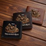 Personalisierte Treasure's Rest Skelett Portable PU Leder Brieftasche mit Namen Jahrestag Geburtstag Vatertag Geschenk für Männer