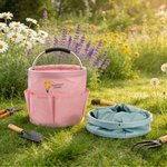 Personalised Birth Flower Waterproof & Foldable Gardening Tool Bag with Name Retirement Birthday Mother's Day Gift for Mother Family Gardening Lovers