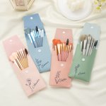 Personalised Birth Flower Makeup Brush Bag with 8 Pcs Makeup Brushes Birthday Wedding Christmas Gift for Girlfriend Mother Friend