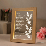 Lettera personalizzata scritta a mano Luce notturna a LED con firma e cornice in legno Compleanno Regalo per la festa della mamma e della nonna