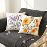 Personalised Holding Hands Birth Flower Soft Cushion Cover with 1-11 Names Room Decor Mother's Day Birthday Gift for Mom Grandmother