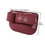 Personlig enkel logotekst PU lær bilsete gap oppbevaring tilbehør bildekor bursdagsgave til bileiere