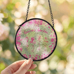 Personalized 1-8 Birth Flowers Toile De Jouy Style Garden Sun Catcher with Names Room Decoration Mother's Day Gift for Mom Grandma