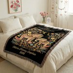 Personalized Bohemian Style Elephant Tassel Blanket with Name Title Year Date Birthday Mother's Day Gift for Mom Grandma