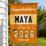 Personalized Congratulations Garden Flag with Name and School Name Yard Porch Decor Graduation Ceremony Party Gift for Class of 2026 Graduates