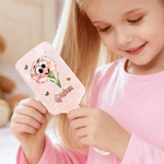 Gepersonaliseerde Cartoon Geboortebloem Anti-Statische Massage Kam met Naam en Lint Strik Verjaardagscadeau voor Vrouw Vriendin