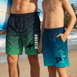 Personlig Surf Theme Quick Dry Beach Shorts Badbyxor med Mesh Brief och Namn Beach Party Födelsedagspresent för Män Barn