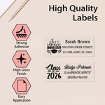 Personalized Class of 2026 Graduation Season Address Labels Stickers with Name Envelope Invitation Decor Graduation Party Favor for Graduate Teacher