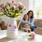 Personalisierte Glitter Geburt Blume Keramik Vase mit Namen Home Dekoration Geburtstag Muttertag Geschenk für Mama Oma