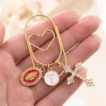 Portapapeles Personalizado Cruz Católica con Inicial Religiosa Bautizo Primera Comunión Regalo para los amantes de los libros Bookworm