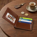 Personalisierte Treasure's Rest Skelett Portable PU Leder Brieftasche mit Namen Jahrestag Geburtstag Vatertag Geschenk für Männer