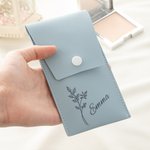 Personalised Birth Flower Makeup Brush Bag with 8 Pcs Makeup Brushes Birthday Wedding Christmas Gift for Girlfriend Mother Friend