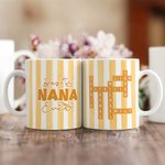 Personalized Funny Scrabble Names Crossword Puzzle Striped 11/15 oz Ceramic Mug with Title Daily Use Mother's Day Gift for Mom Grandma