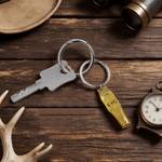 Personalised Hand Stamped Bullet Keychain with Engraved Initials Daily Use Anniversary Gift for Boyfriend Husband Military Enthusiast