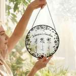 Personalized 1-8 Birth Flowers Toile De Jouy Style Garden Sun Catcher with Names Room Decoration Mother's Day Gift for Mom Grandma
