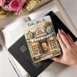 Personalised Exquisite Bookstore Pattern Kindle Case with Name Anniversary Birthday Gift for Bookworms Book Lovers