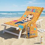 Personalizzato colorato personaggio dei cartoni animati sovradimensionato asciugare rapidamente asciugamano da spiaggia con il nome Attività all'aperto Beach Party regalo per le donne Besties famiglia