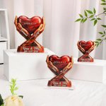 Personalized Intertwined Hands Heart Acrylic Ornament with Names and Date Desk Decor Anniversary Valentine's Day Gift for Couple