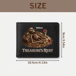 Personalisierte Treasure's Rest Skelett Portable PU Leder Brieftasche mit Namen Jahrestag Geburtstag Vatertag Geschenk für Männer