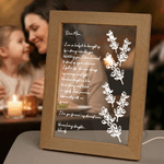 Lettera personalizzata scritta a mano Luce notturna a LED con firma e cornice in legno Compleanno Regalo per la festa della mamma e della nonna
