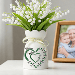 Vase en céramique personnalisé avec noms Fête des mères Cadeau d'anniversaire pour Grand-mère Maman