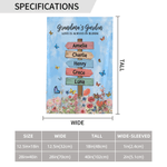 Personalised Floral Butterfly Garden Flag with Name and Text Outdoor Yard Porch Decor Birthday Mother's Day Spring Gift for Family Grandma Mom