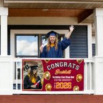 Personalised Congrats Photo Golden Balloon Graduation Banner with Name School Name and Year Party Decor Graduation Gift for Graduates