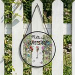 Personalized 1-8 Birth Flowers Suncatcher Glass Ornament with Names Window Balcony Hanging Decor Mother's Day Gift for Mom Grandma