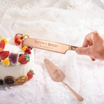 Personalized Skull Cake Knife and Server Set with Engraved Names and Date Wedding Bridal Shower Gift for Couple