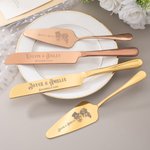 Personalized Skull Cake Knife and Server Set with Engraved Names and Date Wedding Bridal Shower Gift for Couple