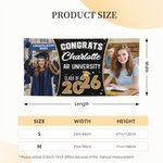 Bannière de félicitations multicolore personnalisée avec nom et année Décoration de la fête de remise des diplômes Cadeau pour les diplômés