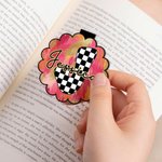 Personligt magnetiskt bokmärkesklämma med namn i rosa-guld stil med rutiga initialer Bokklubb Födelsedagspresent för läsälskare Bokmaskar