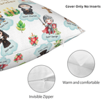 Personalized Cartoon Holy Saints of Heaven Soft Throw Pillow Cover with Name Home Decor Birthday Baptism Gift for Kids Christians