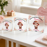 Personalisierte glückliche 1. Muttertag als mein Tier Muster Quadrat Acryl Plaque mit Titel und Text Muttertag Geschenk für Mama Oma