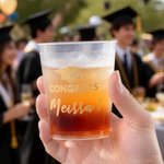 Gepersonaliseerde Graduation Cap Congrats Frosted Plastic Cups met naam en jaar Set van 10 Graduation Party Favor voor afgestudeerden