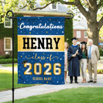 Personalized Congratulations Garden Flag with Name and School Name Yard Porch Decor Graduation Ceremony Party Gift for Class of 2026 Graduates