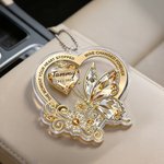 Personalisierte Floral Schmetterling Herzform Acryl Ornament mit Titel und Text Auto Dekor Gedenkgeschenk für Familie