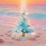 Gepersonaliseerd kerstboomornament met naam en op de oceaan geïnspireerd kerstcadeau voor familie, vrienden en strandliefhebbers