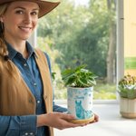 Personalised Horse Portrait Photo Ceramic Plant Pot with Bamboo Base and Name Birthday Gift for Horse Lover Owner