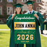 Personalized Congratulations Garden Flag with Name and School Name Yard Porch Decor Graduation Ceremony Party Gift for Class of 2026 Graduates