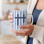 Personalized Funny Scrabble Names Crossword Puzzle Striped 11/15 oz Ceramic Mug with Title Daily Use Mother's Day Gift for Mom Grandma