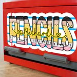 Cuaderno Personalizado Lápiz Diseño Calcomanía Dispensador de Lápices con Texto Decoración del Aula Regreso a la Escuela Apreciación Regalo para el Maestro