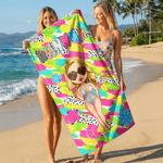 Personalizzato colorato personaggio dei cartoni animati sovradimensionato asciugare rapidamente asciugamano da spiaggia con il nome Attività all'aperto Beach Party regalo per le donne Besties famiglia